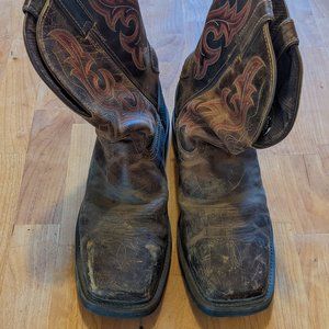 Justin Slip On Boots Heel 12ee Leather Composite Toe Western